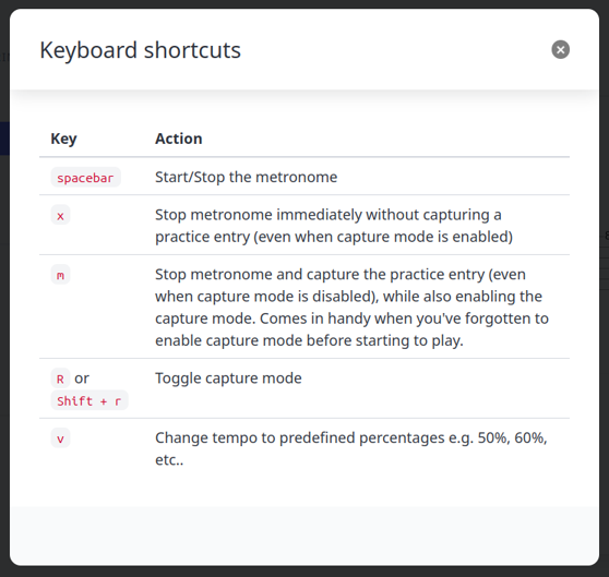 Keyboard shortcuts